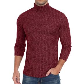 HiMONE Men Turtleneck Shirts Lightweight Long Sleeve Turtle Necks Ribbed Thermal Tops S-XXL in Kuwait