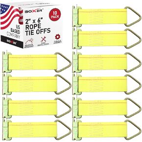 BoxerTool E-Track 2" x 6" Rope Tie-Offs - 20-Pack - E Track Accessories - Rope Tie-Off Cargo Tie-Downs w/E-Track Spring Fittings for Load Securement Tie-Down in Pickups, Trailers, Trucks, Vans, Cars