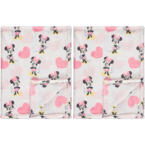 Disney Characters Flannel Fleece Baby Blanket - Soft & Cozy 30x40 Inches, Featuring Mickey Mouse, Minnie Mouse, Winnie The Pooh, and Dumbo