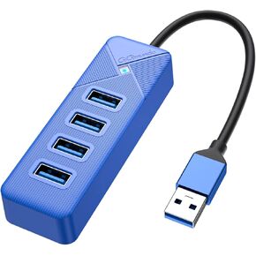 USB to Ethernet Adapter with 3-Port USB 3.0 Hub - 0.5M Cable, 5Gbps, RJ45 Gigabit LAN, Compatible with Windows/Mac/Linux - Black