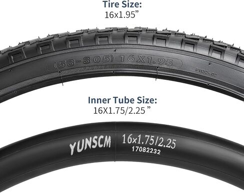 YUNSCM 2-PCS 16" Bike Tires 16 x 1.95/53-305 and 16" Bike Tubes Schrader Valve Compatible with 16x1.75 16x1.90 16x1.95 16x2.0 Bicycle Tires and Tubes (P-1132) in Saudi Arabia