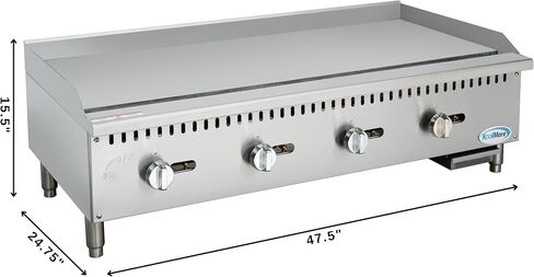 KoolMore 18 in. Natural Gas 1-Burner Griddle with 30,000 BTU in Stainless-Steel, ETL Listed (KM-GG1-18M) in Kuwait