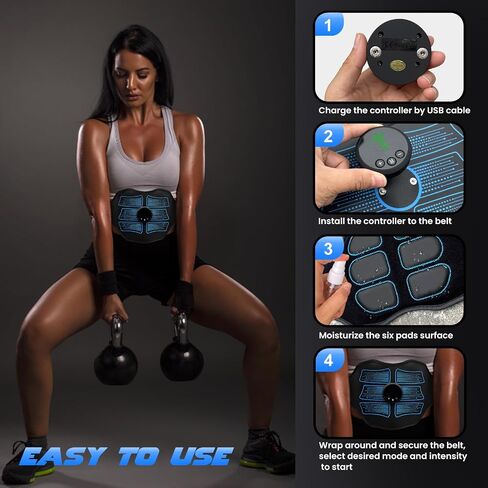 FDA Cleared - MHD TENS Muscle Stimulator - Dual TENS & PMS Functions, 12 Programs for Easy Abs Muscle Stimulation and Activation, Home Gym Use in Saudi Arabia