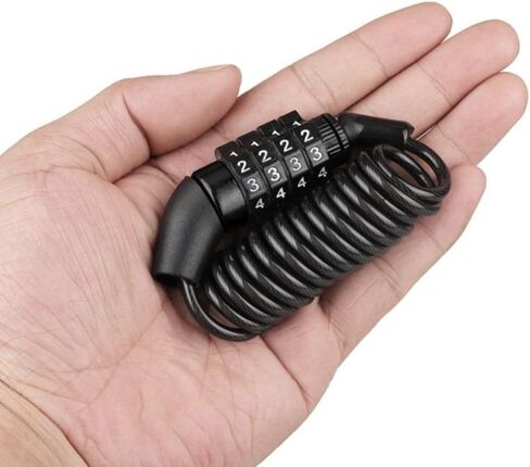 قفل كابل دراجة أندي أوركيد، أقفال أمان صغيرة قابلة لإعادة الضبط مكونة من 4 أرقام، قفل كابل فولاذي قابل للحمل للدراجات الجبلية، دراجة الطريق، دراجة كهربائية، سكوتر للأطفال in Kuwait