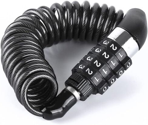 قفل كابل دراجة أندي أوركيد، أقفال أمان صغيرة قابلة لإعادة الضبط مكونة من 4 أرقام، قفل كابل فولاذي قابل للحمل للدراجات الجبلية، دراجة الطريق، دراجة كهربائية، سكوتر للأطفال in Kuwait