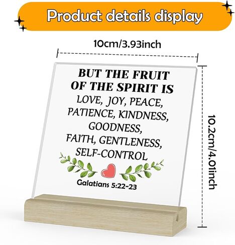 Christian Sunflower Gifts Clear Desk Decorative Sign Bible Verses Gift Inspirational Scripture Gift Religious Gifts Baptism Gifts Birthday Christmas Gift Christian Acrylic Plaque with Wooden Stand in Saudi Arabia