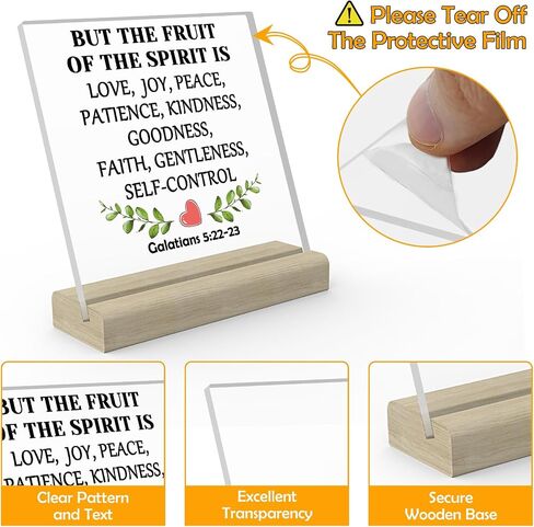 Christian Sunflower Gifts Clear Desk Decorative Sign Bible Verses Gift Inspirational Scripture Gift Religious Gifts Baptism Gifts Birthday Christmas Gift Christian Acrylic Plaque with Wooden Stand in Saudi Arabia
