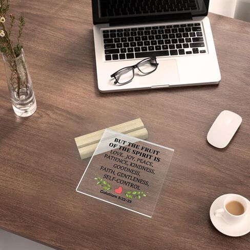 Christian Sunflower Gifts Clear Desk Decorative Sign Bible Verses Gift Inspirational Scripture Gift Religious Gifts Baptism Gifts Birthday Christmas Gift Christian Acrylic Plaque with Wooden Stand in Saudi Arabia
