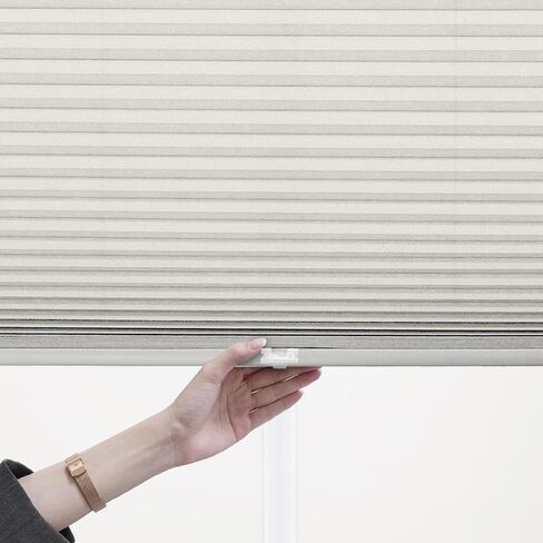 DEZ FURNISHINGS QCCR430640 Cordless Light Filtering Cellular Shade, 43" x 64", Cream in Saudi Arabia