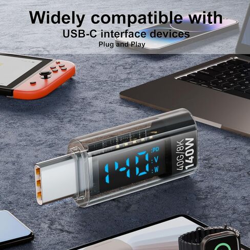 محول USB C أنثى إلى USB C ذكر محول USB C موسع 140 وات 40 جيجابت في الثانية لنقل البيانات USB نوع C PD متوافق (أزرق، 140 وات) in Saudi Arabia