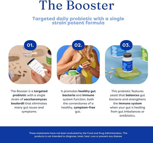 The Booster Targeted Probiotic for Gut Health: Support The Immune System with 5 Billion CFU Saccharomyces Boulardii, Capsules, 30 Servings in Saudi Arabia