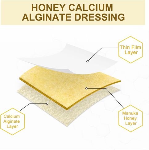 Manuka Honey Gauze Wound Dressing 2" x 2",10 Pack Manuka Honey Wound Care Pads, Medical Grade Honey Bandages for Wound Care, Honey Patch for Faster Healing from Burns,Abrasions,Cuts and Scalds in Saudi Arabia