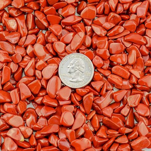 1LB الأحمر جاسبر هبط رقائق الحجر سحقت كريستال الكوارتز أحجار غير منتظمة الشكل للمنزل ديكور الحجارة المزهريات النباتات العصارة الصبار 1 رطل (حوالي 460 جرام) in Saudi Arabia