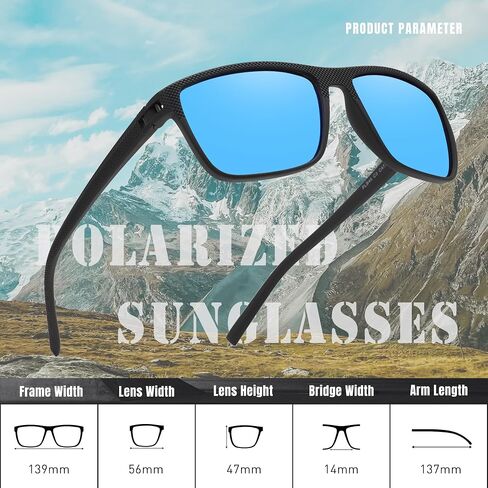 Classic Polarized Sunglasses for Men Square Lightweight Sun Glasses with UV Protection A755 in Saudi Arabia