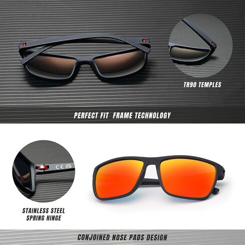 Classic Polarized Sunglasses for Men Square Lightweight Sun Glasses with UV Protection A755 in Saudi Arabia