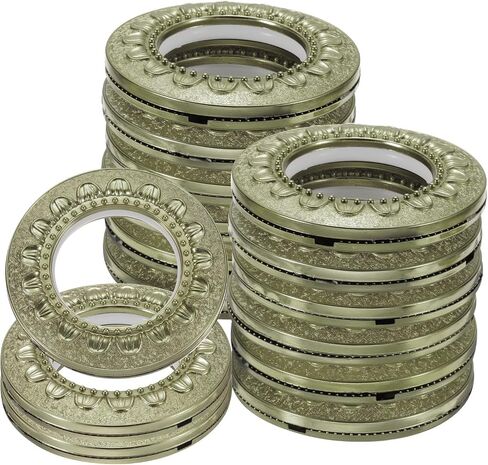 uxcell 16pcs Curtain Grommets, 1-5/7"(42 mm) ID Pattern Window Curtain Panels Eyelet Rings Low-Noise Sliding Roman Curtain Hardware Clip Rings for Home Curtain Rod, Cyan in Saudi Arabia