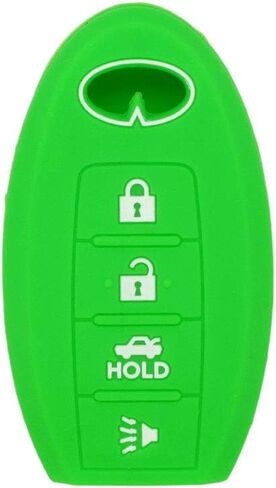 Silicone Cover Protector Case Holder Skin Jacket Compatible with INFINITI 4 Button Smart Remote Key Fob CV4508 Orange in Saudi Arabia