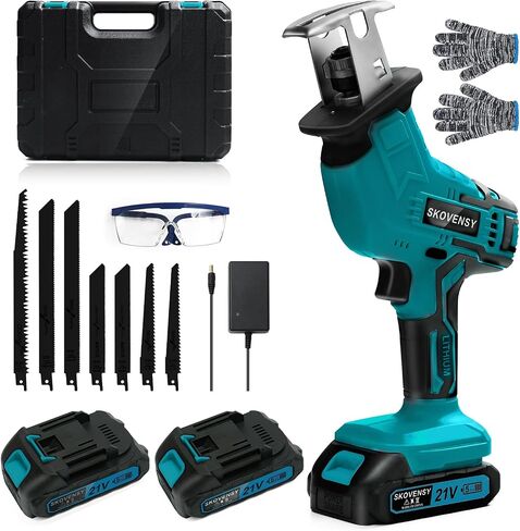 Cordless Reciprocating Saw, 2 x 2.0Ah Battery, Cordless Variable Speed, Blades Kit for Wood/Metal/PVC Cutting MWF-RED in Saudi Arabia