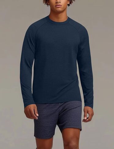 Mens Long Sleeve Tee Shirts Athletic Moisture-Wicking Workout Running Gym T-Shirts Soft Stretch Sports Tee in Saudi Arabia