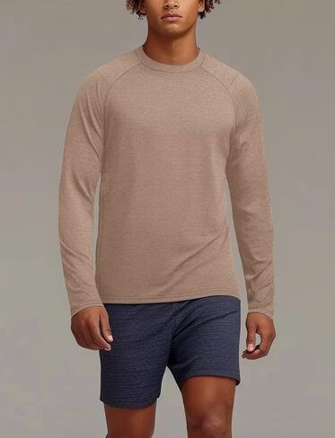 Mens Long Sleeve Tee Shirts Athletic Moisture-Wicking Workout Running Gym T-Shirts Soft Stretch Sports Tee in Saudi Arabia