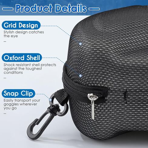 قطعتان من نظارات التزلج على الجليد في فصل الشتاء على الجليد حافظة نظارات واقية بسحاب حافظة نظارات السباحة الثلجية صندوق تخزين مع 6 قطع مناديل مبللة للنظارات لحمل معظم النظارات الرياضية in Kuwait