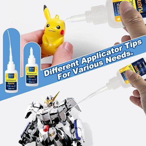 Super Glue for Plastic 100g, Heavy Duty Plastic Model Glue Kit for Legos and Miniature, Strongest Plastic Adhesive Bonder for PLA, 3D Print, Car, ABS, PVC, Acrylic, Craft, Best Plastic Glue in Saudi Arabia