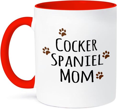 مج 3dRose Cocker Spaniel Dog Mom، 11 أونصة، أحمر in Saudi Arabia