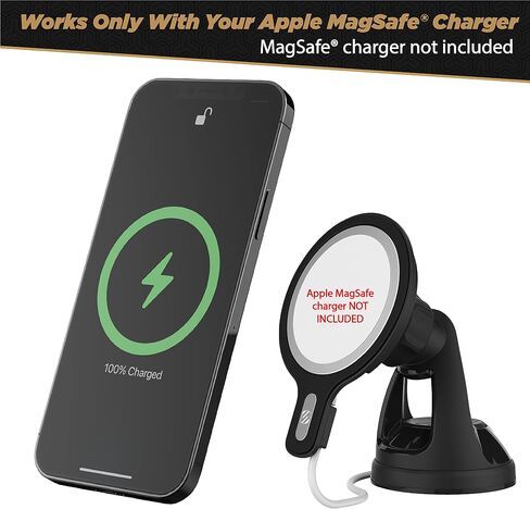 Scosche MSQP Magnetic Wireless Phone Charger, MagSafe Compatible Fast Charging Pad for iPhone 12, 13 and 14, Airpods, Earbuds with Wireless Charging Cases, & other Wireless Charging Devices, Black in Saudi Arabia