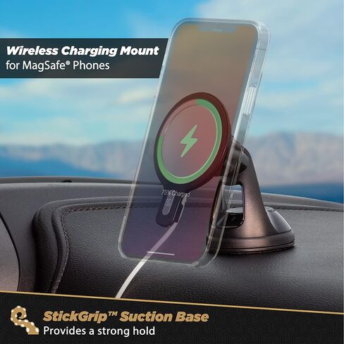 Scosche MSQP Magnetic Wireless Phone Charger, MagSafe Compatible Fast Charging Pad for iPhone 12, 13 and 14, Airpods, Earbuds with Wireless Charging Cases, & other Wireless Charging Devices, Black in Saudi Arabia