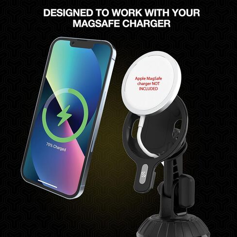 Scosche MSQP Magnetic Wireless Phone Charger, MagSafe Compatible Fast Charging Pad for iPhone 12, 13 and 14, Airpods, Earbuds with Wireless Charging Cases, & other Wireless Charging Devices, Black in Saudi Arabia