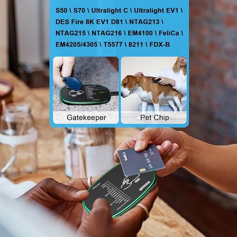 RFID Reader, 125KHz and 13.56Mhz Card USB Reader, Plug and Play USB HID Device Emulate Keyboard for Win Linux Android iOS, White in Saudi Arabia