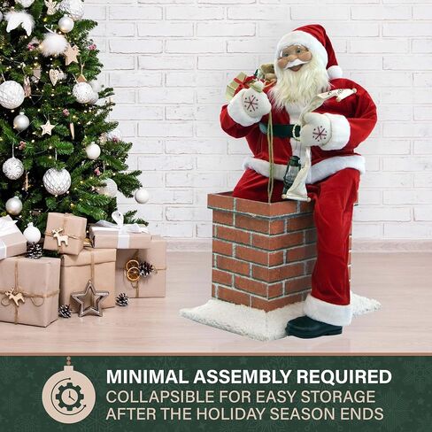 Fraser Hill Farm 48-in. Santa Claus in The Chimney in Saudi Arabia
