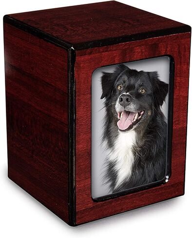 Chateau Urns - Society Collection - Photo Frame Urn-Photo Keepsake Cremation Urn - Memorial Box for Ashes - Small (up to 46 lbs) - Cherry Finish in Kuwait