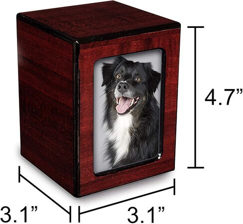 Chateau Urns - Society Collection - Photo Frame Urn-Photo Keepsake Cremation Urn - Memorial Box for Ashes - Small (up to 46 lbs) - Cherry Finish in Kuwait