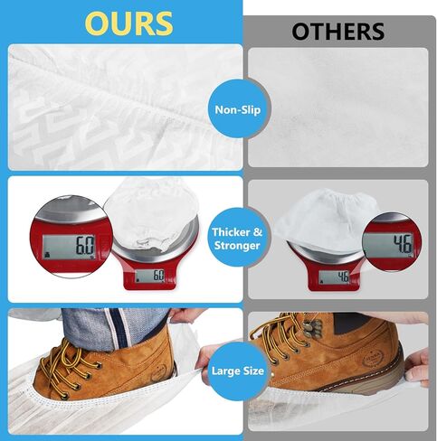 200 حزمة من أغطية الأحذية Squish، للاستعمال مرة واحدة، غير قابلة للانزلاق، أغطية أحذية من القماش الأسود غير المنسوج للداخل، قابلة للتنفس، مقاومة للانزلاق، غطاء متين للأحذية والأحذية، أغطية حماية تناسب معظم الأحذية تقريبًا in Kuwait