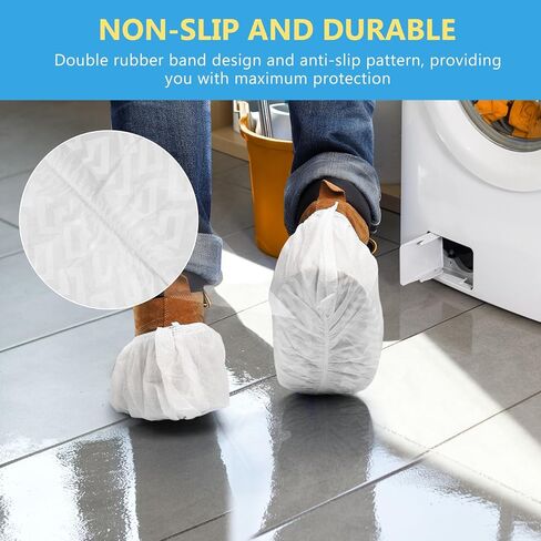 200 حزمة من أغطية الأحذية Squish، للاستعمال مرة واحدة، غير قابلة للانزلاق، أغطية أحذية من القماش الأسود غير المنسوج للداخل، قابلة للتنفس، مقاومة للانزلاق، غطاء متين للأحذية والأحذية، أغطية حماية تناسب معظم الأحذية تقريبًا in Kuwait