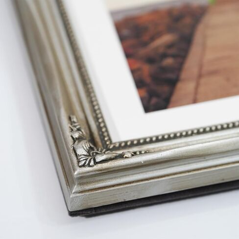 Gold 5x7 Picture Frames in Solid Wood, Wooden Frame with Embossed Flower, Vintage Photo Frames with Mat to 4x6, Gallery Wall and Tabletop Antique Frames(5x7, Gold) in Saudi Arabia