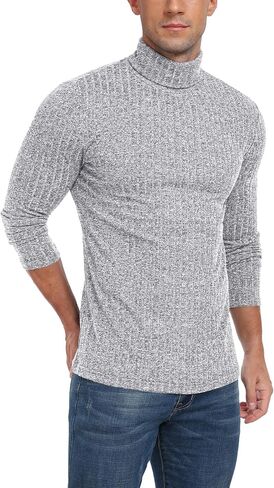 HiMONE Men Turtleneck Shirts Lightweight Long Sleeve Turtle Necks Ribbed Thermal Tops S-XXL in Kuwait