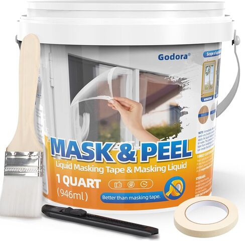 قناع سائل للطلاء سعة 1 لتر، سائل قناع شفاف بعد التجفيف - 32 أونصة، شريط إخفاء سائل قابل للنزع، سائل قناع لطلاء النوافذ، قناع وقشر لطلاء النوافذ in Kuwait