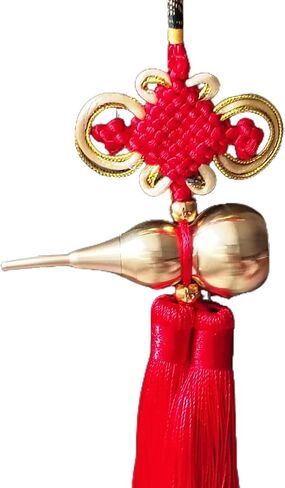 feng Shui Gourd, Household Pendant，Car Charm Rear View Mirror Pendant, Red and Gold in Kuwait
