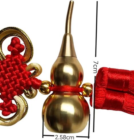 feng Shui Gourd, Household Pendant，Car Charm Rear View Mirror Pendant, Red and Gold in Kuwait