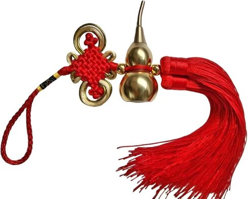 feng Shui Gourd, Household Pendant，Car Charm Rear View Mirror Pendant, Red and Gold in Kuwait