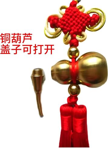 feng Shui Gourd, Household Pendant，Car Charm Rear View Mirror Pendant, Red and Gold in Kuwait