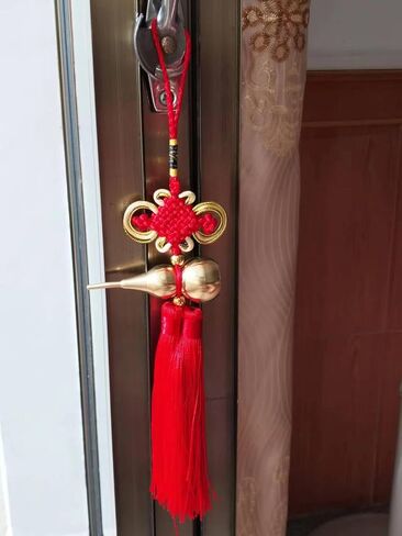 feng Shui Gourd, Household Pendant，Car Charm Rear View Mirror Pendant, Red and Gold in Kuwait