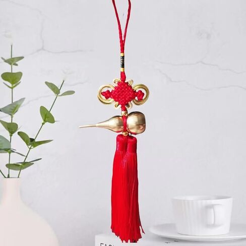 feng Shui Gourd, Household Pendant，Car Charm Rear View Mirror Pendant, Red and Gold in Kuwait