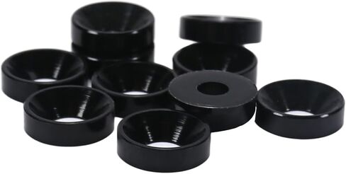 Aicosineg Flat Washers,10Pcs Countersunk Washers M5 Metal Aluminum Alloy Countersunk Washer Flat Head Washer Gasket Fastener for Screw Bolt Black 0.47x0.20x0.13inch (ODxIDxT) in Kuwait