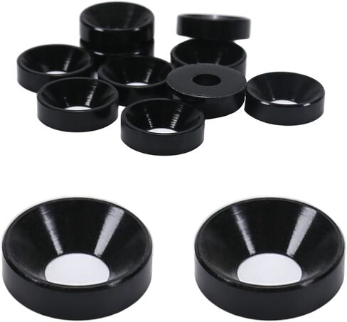 Aicosineg Flat Washers,10Pcs Countersunk Washers M5 Metal Aluminum Alloy Countersunk Washer Flat Head Washer Gasket Fastener for Screw Bolt Black 0.47x0.20x0.13inch (ODxIDxT) in Kuwait