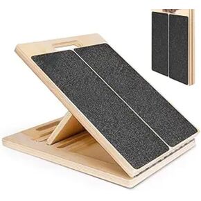 Slant Board, Adjustable Incline Board and Calf Stretcher, Stretch Board for Stretching Tight Calves or Plantar Fasciitis，Foot Stool Adjustable Strength Training Equipment Leg Exercise Machines（wood）