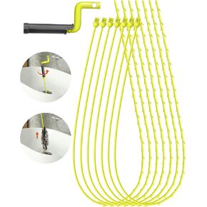 35-Inch Rotating Drain Clog Remover Tool, Hair Catcher Drain Cleaner for Shower, Kitchen, Sink, and Bathtub, 6 Pack