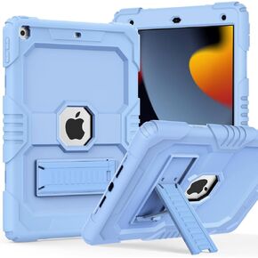 Case for iPad 10th Generation 10.9 inch 2022, iPad Case 10th Generation with Pencil Holder & Built-in Stand, Shockproof Rugged Protective Cover for iPad 10th Gen Case (Sky Blue)